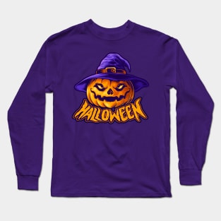 Halloween Character Jack-O-Lantern Head Long Sleeve T-Shirt